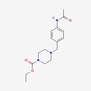 molecular formula C16H23N3O3 B5824357 ethyl 4-[4-(acetylamino)benzyl]-1-piperazinecarboxylate 