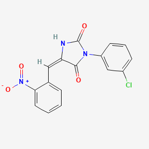 molecular formula C16H10ClN3O4 B5824372 3-(3-chlorophenyl)-5-(2-nitrobenzylidene)-2,4-imidazolidinedione 