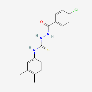 molecular formula C16H16ClN3OS B5824380 2-(4-chlorobenzoyl)-N-(3,4-dimethylphenyl)hydrazinecarbothioamide 
