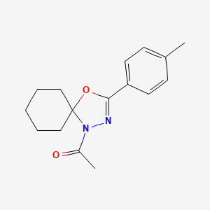 molecular formula C16H20N2O2 B5824422 1-acetyl-3-(4-methylphenyl)-4-oxa-1,2-diazaspiro[4.5]dec-2-ene 