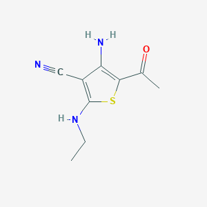 molecular formula C9H11N3OS B5824444 5-acetyl-4-amino-2-(ethylamino)thiophene-3-carbonitrile 