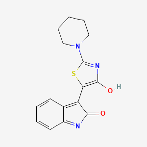 molecular formula C16H15N3O2S B5824450 3-[4-oxo-2-(1-piperidinyl)-1,3-thiazol-5(4H)-ylidene]-1,3-dihydro-2H-indol-2-one 