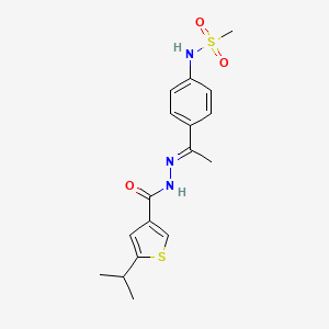 molecular formula C17H21N3O3S2 B5824512 N-(4-{N-[(5-isopropyl-3-thienyl)carbonyl]ethanehydrazonoyl}phenyl)methanesulfonamide 