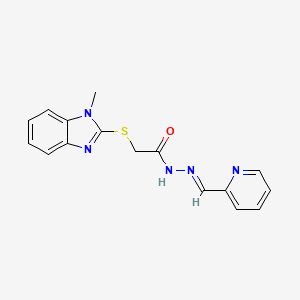 2-((1-METHYL-1H-BENZIMIDAZOL-2-YL)THIO)-N'-(2-PYRIDINYLMETHYLENE)ACETOHYDRAZIDE