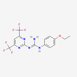 molecular formula C15H13F6N5O B5824526 N'-[4,6-Bis(trifluoromethyl)pyrimidin-2-YL]-N-(4-ethoxyphenyl)guanidine 