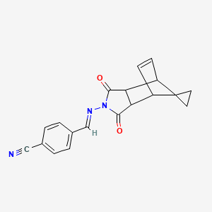 4-{(E)-[(1,3-dioxo-1,3,3a,4,7,7a-hexahydro-2H-spiro[2-aza-4,7-methanoisoindole-8,1'-cyclopropan]-2-yl)imino]methyl}benzonitrile