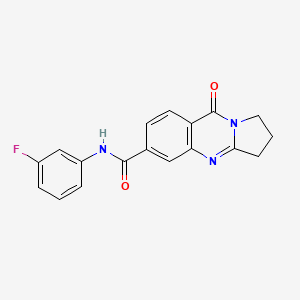 molecular formula C18H14FN3O2 B5824574 N-(3-fluorophenyl)-9-oxo-1,2,3,9-tetrahydropyrrolo[2,1-b]quinazoline-6-carboxamide 