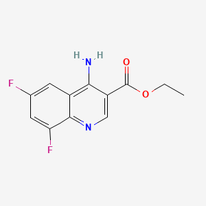 molecular formula C12H10F2N2O2 B582459 Ethyl 4-amino-6,8-difluoroquinoline-3-carboxylate CAS No. 1206092-20-7
