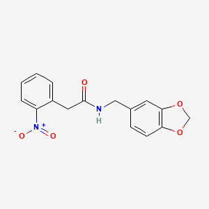 N-(1,3-benzodioxol-5-ylmethyl)-2-(2-nitrophenyl)acetamide