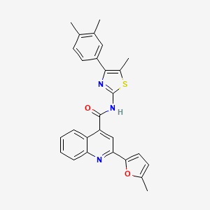 molecular formula C27H23N3O2S B5824680 N-[4-(3,4-dimethylphenyl)-5-methyl-1,3-thiazol-2-yl]-2-(5-methyl-2-furyl)-4-quinolinecarboxamide 