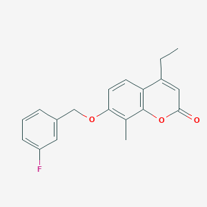 4-ETHYL-7-[(3-FLUOROPHENYL)METHOXY]-8-METHYL-2H-CHROMEN-2-ONE