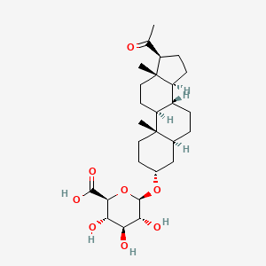 molecular formula C27H42O8 B582470 (3alpha)-Allopregnanolone 3-beta-D-Glucuronide CAS No. 31300-86-4