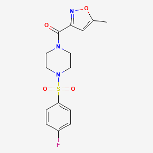 molecular formula C15H16FN3O4S B5824737 {4-[(4-FLUOROPHENYL)SULFONYL]PIPERAZINO}(5-METHYL-3-ISOXAZOLYL)METHANONE 