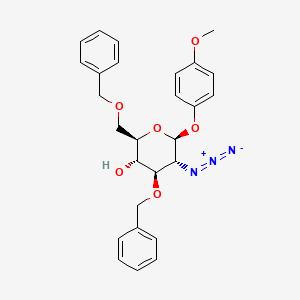 molecular formula C27H29N3O6 B582474 4-甲氧苯基 2-叠氮基-3,6-二-O-苄基-2-脱氧-β-D-吡喃葡萄糖苷 CAS No. 1272755-25-5