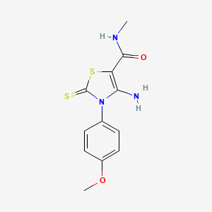 molecular formula C12H13N3O2S2 B5824744 4-amino-3-(4-methoxyphenyl)-N-methyl-2-thioxo-2,3-dihydro-1,3-thiazole-5-carboxamide 