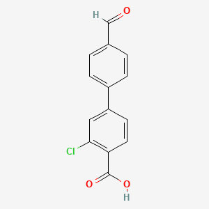 molecular formula C14H9ClO3 B582476 2-氯-4-(4-甲酰基苯基)苯甲酸 CAS No. 1261946-48-8