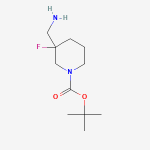 molecular formula C11H21FN2O2 B582478 Tert-butyl 3-(aminomethyl)-3-fluoropiperidine-1-carboxylate CAS No. 1219832-36-6