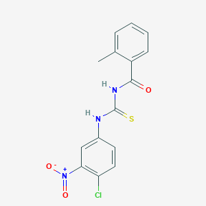 molecular formula C15H12ClN3O3S B5824804 N-{[(4-chloro-3-nitrophenyl)amino]carbonothioyl}-2-methylbenzamide 