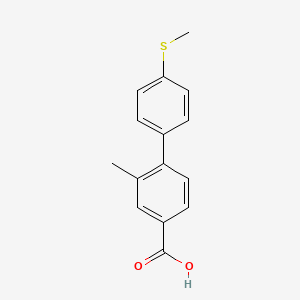 molecular formula C15H14O2S B582482 2-甲基-4'-(甲硫基)-[1,1'-联苯]-4-甲酸 CAS No. 1261964-62-8