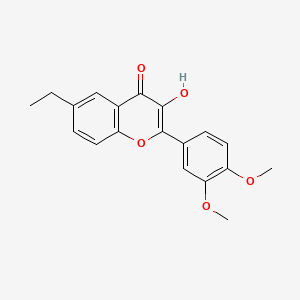 molecular formula C19H18O5 B582483 2-(3,4-二甲氧基苯基)-6-乙基-3-羟基色满-4-酮 CAS No. 1365271-38-0