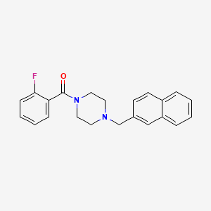 molecular formula C22H21FN2O B5824837 (2-FLUOROPHENYL)[4-(2-NAPHTHYLMETHYL)PIPERAZINO]METHANONE 