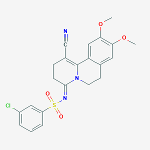 molecular formula C22H20ClN3O4S B5824844 3-chloro-N-(1-cyano-9,10-dimethoxy-2,3,6,7-tetrahydro-4H-pyrido[2,1-a]isoquinolin-4-ylidene)benzenesulfonamide 