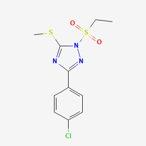 3-(4-CHLOROPHENYL)-1-(ETHANESULFONYL)-5-(METHYLSULFANYL)-1H-1,2,4-TRIAZOLE