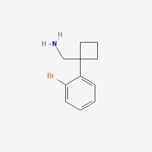 molecular formula C11H14BrN B582486 (1-(2-Bromophenyl)cyclobutyl)methanamine CAS No. 1228994-79-3