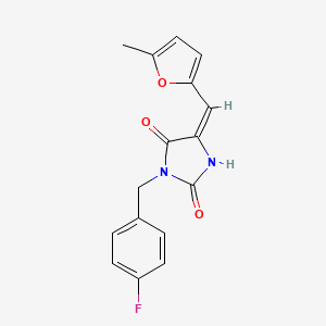 3-(4-fluorobenzyl)-5-[(5-methyl-2-furyl)methylene]-2,4-imidazolidinedione