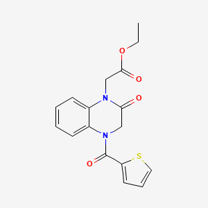 molecular formula C17H16N2O4S B5824878 ETHYL 2-[2-OXO-4-(THIOPHENE-2-CARBONYL)-1,2,3,4-TETRAHYDROQUINOXALIN-1-YL]ACETATE 