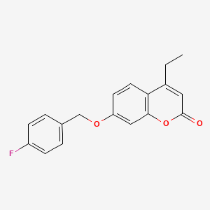 molecular formula C18H15FO3 B5824917 4-ethyl-7-[(4-fluorobenzyl)oxy]-2H-chromen-2-one 