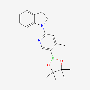 molecular formula C20H25BN2O2 B582494 1-(4-Methyl-5-(4,4,5,5-tetramethyl-1,3,2-dioxaborolan-2-yl)pyridin-2-yl)indoline CAS No. 1356699-47-2