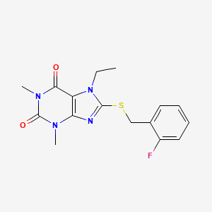 7-ethyl-8-[(2-fluorobenzyl)thio]-1,3-dimethyl-3,7-dihydro-1H-purine-2,6-dione