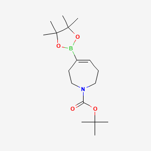 molecular formula C17H30BNO4 B582497 tert-Butyl 4-(4,4,5,5-tetramethyl-1,3,2-dioxaborolan-2-yl)-2,3,6,7-tetrahydro-1H-azepine-1-carboxylate CAS No. 1268816-65-4