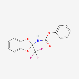 molecular formula C15H10F3NO4 B5825021 phenyl [2-(trifluoromethyl)-1,3-benzodioxol-2-yl]carbamate 