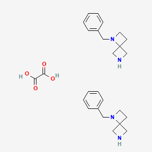 molecular formula C14H18N2O4 B582503 1-Benzyl-1,6-diazaspiro[3.3]heptane hemioxalate CAS No. 1223573-43-0