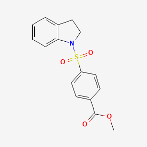 molecular formula C16H15NO4S B5825032 methyl 4-(2,3-dihydro-1H-indol-1-ylsulfonyl)benzoate 