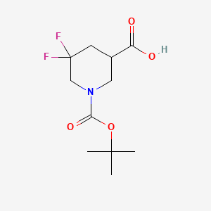 molecular formula C11H17F2NO4 B582505 1-(Tert-butoxycarbonyl)-5,5-difluoropiperidine-3-carboxylic acid CAS No. 1255666-86-4