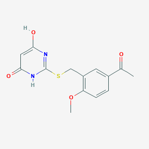 1-(3-{[(4,6-dihydroxy-2-pyrimidinyl)thio]methyl}-4-methoxyphenyl)ethanone