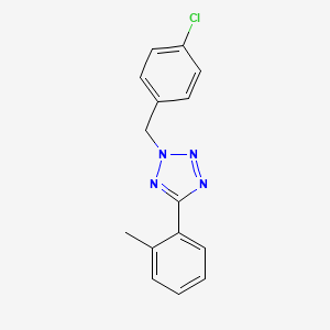 molecular formula C15H13ClN4 B5825104 2-(4-chlorobenzyl)-5-(2-methylphenyl)-2H-tetrazole 