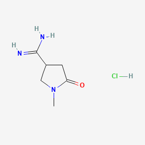 molecular formula C6H12ClN3O B582514 1-Methyl-2-oxopyrrolidine-4-carboxamidine Hydrochloride CAS No. 1272756-18-9