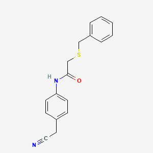 molecular formula C17H16N2OS B5825155 2-(benzylthio)-N-[4-(cyanomethyl)phenyl]acetamide 