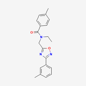 molecular formula C20H21N3O2 B5825196 N-ethyl-4-methyl-N-{[3-(3-methylphenyl)-1,2,4-oxadiazol-5-yl]methyl}benzamide 