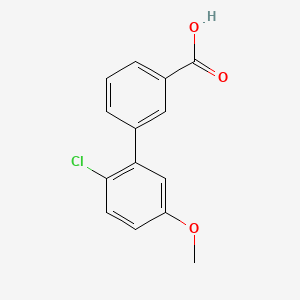 molecular formula C14H11ClO3 B582520 2'-Chloro-5'-methoxybiphenyl-3-carboxylic acid CAS No. 1215205-42-7