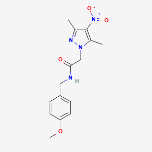 molecular formula C15H18N4O4 B5825223 2-(3,5-dimethyl-4-nitro-1H-pyrazol-1-yl)-N-(4-methoxybenzyl)acetamide 