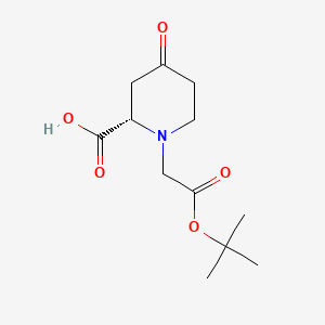 molecular formula C12H19NO5 B582524 (S)-1-(2-(叔丁氧基)-2-氧代乙基)-4-氧哌啶-2-羧酸 CAS No. 1352721-92-6