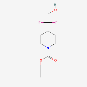 molecular formula C12H21F2NO3 B582531 Tert-butyl 4-(1,1-difluoro-2-hydroxyethyl)piperidine-1-carboxylate CAS No. 1258639-21-2