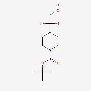 molecular formula C12H21F2NO3 B582531 Tert-Butyl-4-(1,1-Difluor-2-hydroxyethyl)piperidin-1-carboxylat CAS No. 1258639-21-2