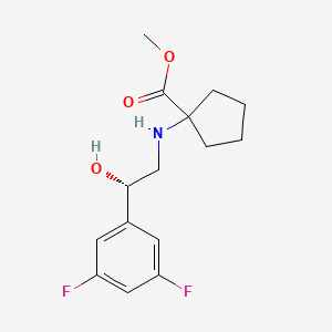 molecular formula C15H19F2NO3 B582532 Methyl 1-(2-(3,5-difluorophenyl)-2-hydroxyethylamino)cyclopentanecarboxylate CAS No. 1260403-59-5
