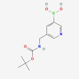 molecular formula C11H17BN2O4 B582538 (5-(((tert-Butoxycarbonyl)amino)methyl)pyridin-3-yl)boronic acid CAS No. 1309981-05-2